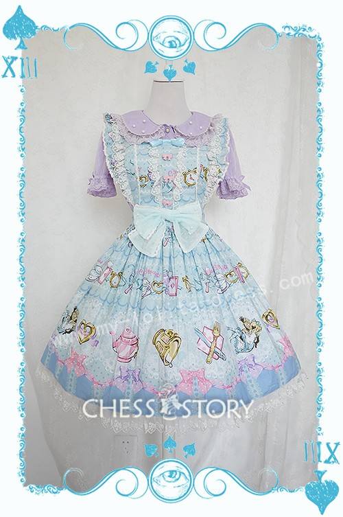 Chess Story Alice's Mad Tea Party Sweet Lolita Salopette