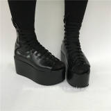 Black Matte Lolita Short Boots O