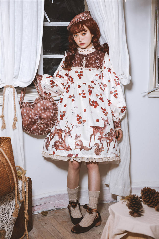 Berries Deer~ Sweet Lolita OP/JSK -Pre-order Closed
