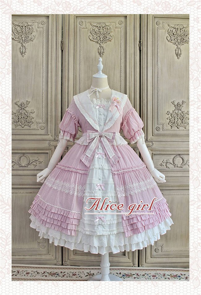 Alice Girl ~Sunflower Classic Lolita Short Sleeves OP - Green Size L - In Stock