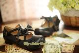 BTSSB Replica Sweet Cowhide Lolita Shoes with Detachable Bows