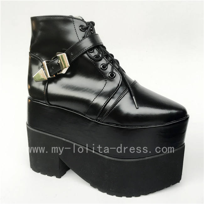 Sweet Black Lolita Heels Shoes with Platform