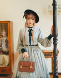 Grey Goose~ Vintage Lolita OP Dress + Vest Set -Ready Made