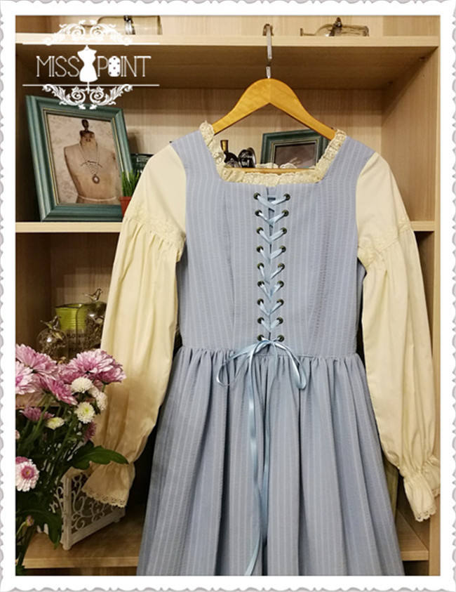 Alpine Maiden~ Vintage Stripe OP Dress -Pre-order
