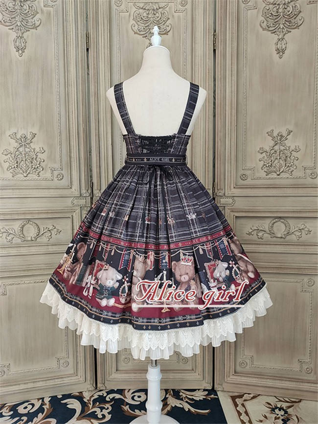 Alice Girl ~Gingham Teddy Lolita JSK -Pre-order
