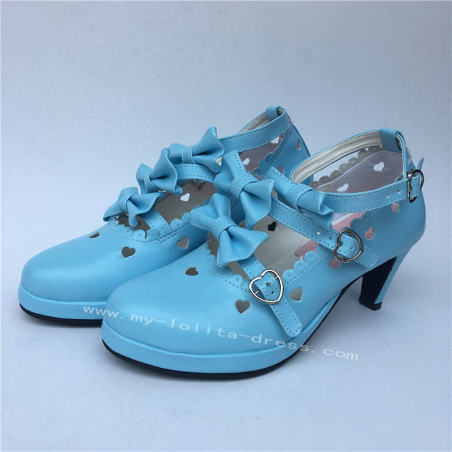 Light Brown Bows Antaina Tea Party Lolita Shoes Heels