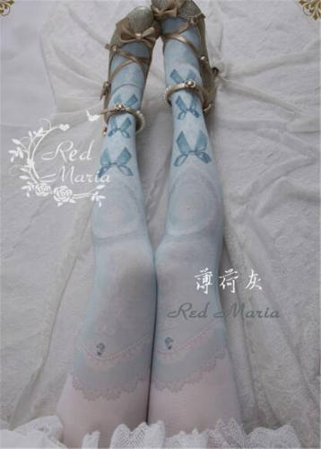 Peacock Feather Vintage Lace Double-sided Printed Pantyhose