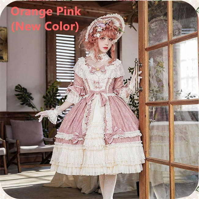 Moira~ Lolita Short Sleeves OP Dress -Sax Size XL In Stock