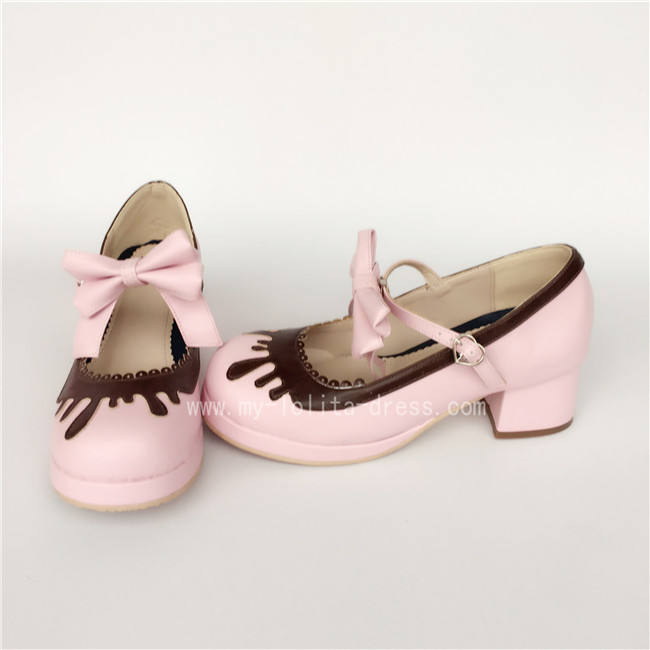 Sweet Black With Coffee Lolita Heels Shoes