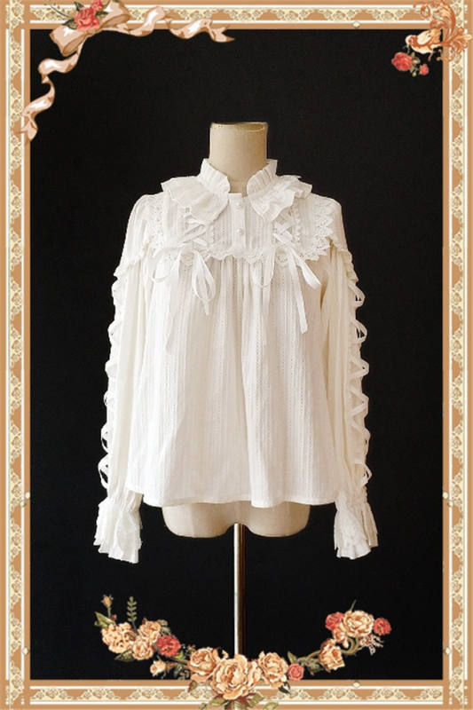 Warm Milk Tea~Lolita Long Sleeves Blouse-Special Price