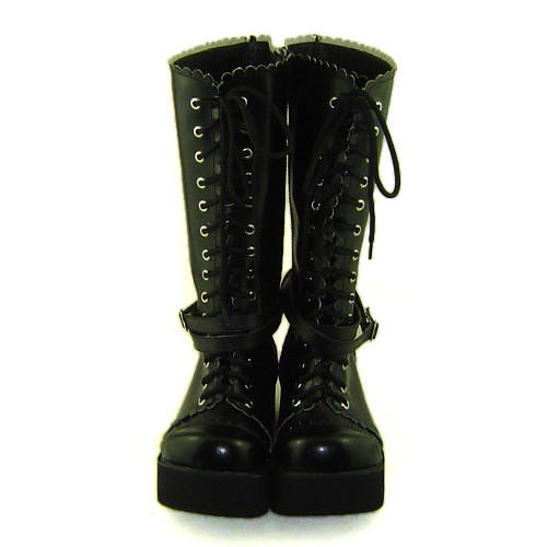 Black Straps High Platform Lolita Boots