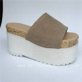 Beautiful Velvet Lolita Sandals with White High Platform