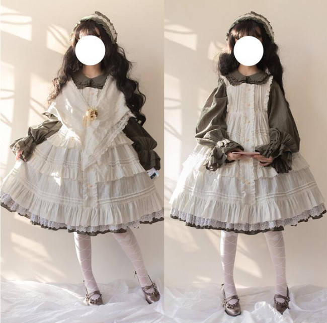 Vintage Unicolor Lolita OP + Surface Dress - Pre-order Closed