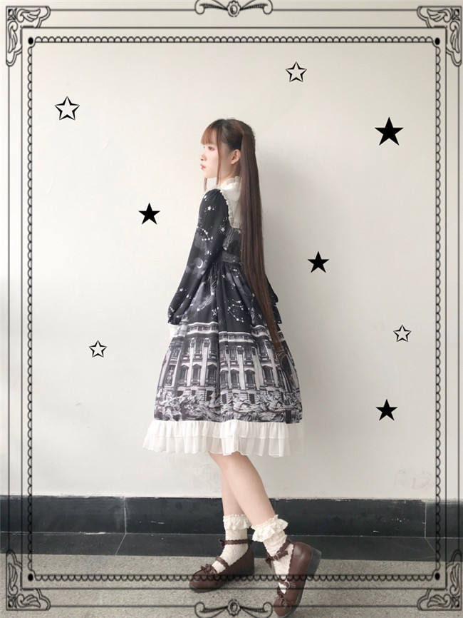 Theological Seminary~ Vintage Lolita OP Dress -Ready Made