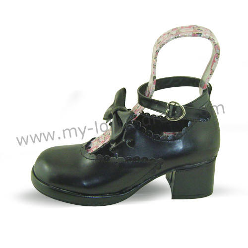 Black Bow Lolita Shoes