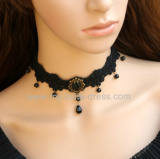 Black Lace Beads Lolita Choker for Girls-out