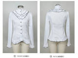 Gothic High Collar Long Sleeves Buttons Cotton Lolita Shirt
