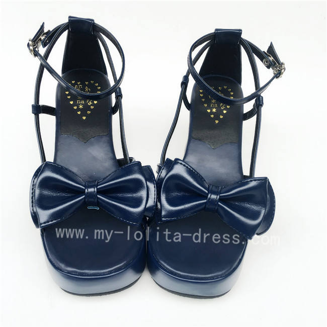 White Simplified Bow Lolita Sandals
