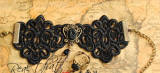 Delicate Black Gothic Lace Lolita Bracelet-out