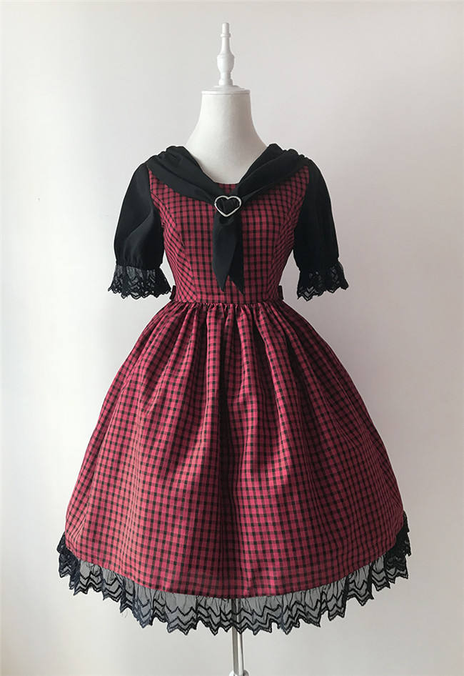 Little Devil~ Gingham Lolita Short Sleeves OP -Pre-order  Closed