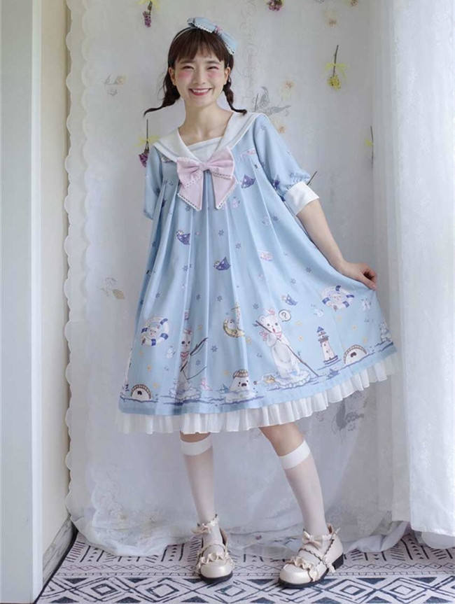 LeMiroir~Polar Bear ~Printed Lolita OP-Pre order Closed