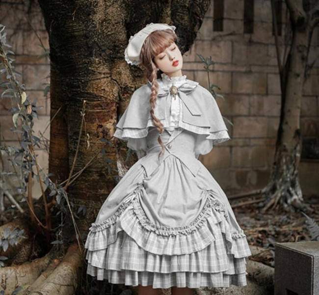 Doris Night ~College Style Lolita Vest JSK / Cape - Ready made