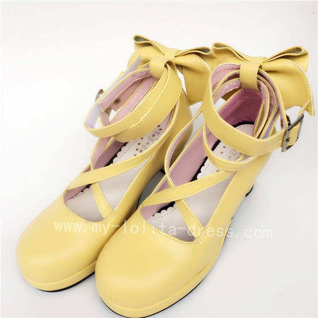 Red Bow Lolita Shoes for Girls