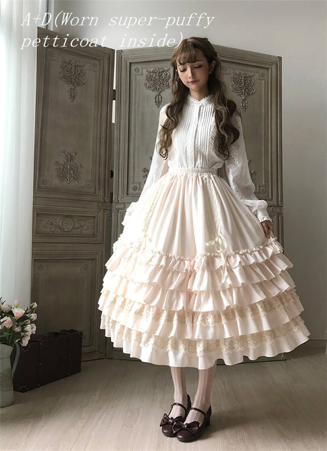 Little Dipper Camellia~ Sweet Lolita Underskirt Petticoat -Flexible Length -Ready Made