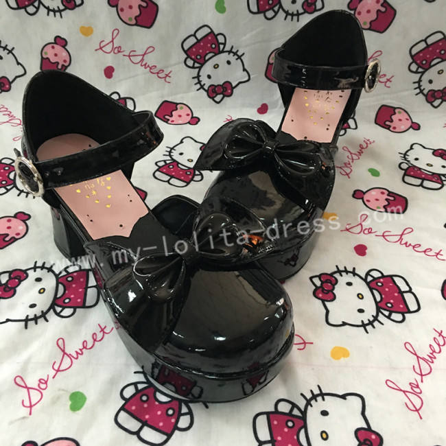 Bows Patent Leather Lolita Sandals