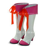 Beautiful White and Pink Booots with Knots