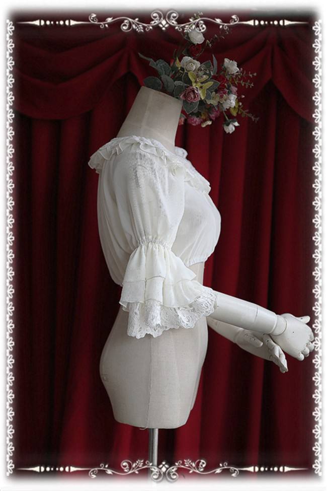 Infanta Hime Sleeves Chiffon Lolita Short Version Blouse