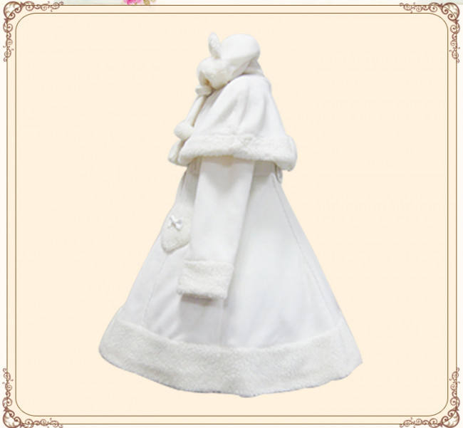 Lolita Princess Winter Heart Coat&Cape Black