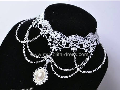Cute White Lace Pendant Lolita Choker