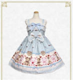 BABY Replica Gingham Bunny&Bear~ Sweet Lolita OP/JSK -Pre-order Closed