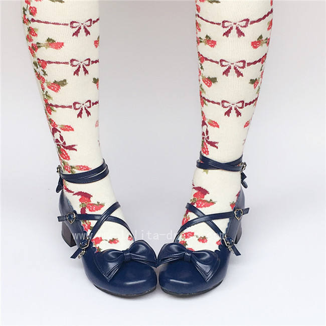 Coffee Bow Lolita Shoes