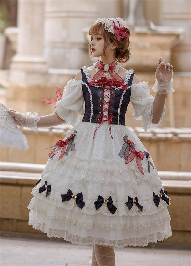 Little Dipper ~White Snow Lolita Vest + OP Set Short/Long Version