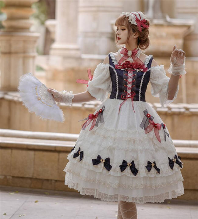 Little Dipper ~White Snow Lolita Vest + OP Set Short/Long Version