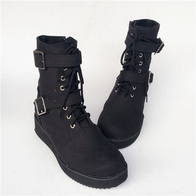 Light Green Denim Short Boots