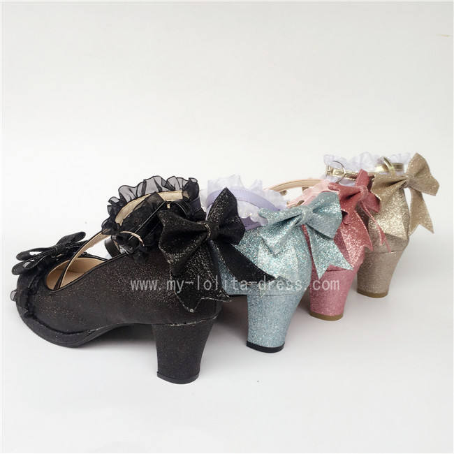 Sweet Cross Straps Bows Lolita Shoes