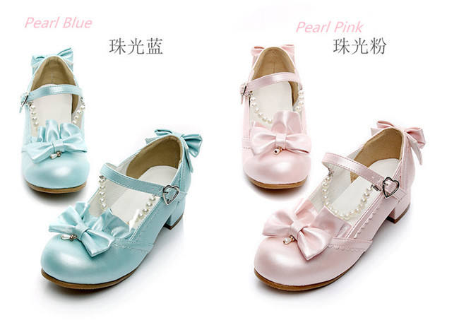 Cinderella~ Sweet Bow Beadchain Lolita Shoes