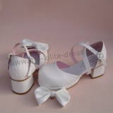 Removable Bow White Lolita Summer Shoes