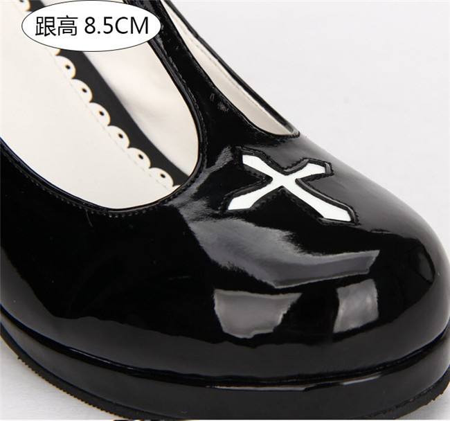 Angelic Imprint- Elegant T-shaped Straps Lolita Heels Shoes with Angel Wings