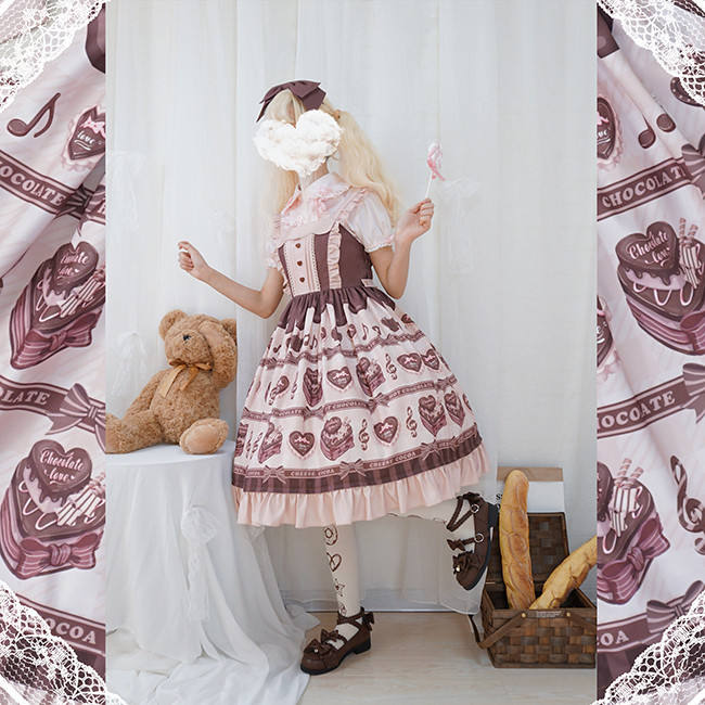 Chocolate Love~ Sweet High Waist Lolita Jumper