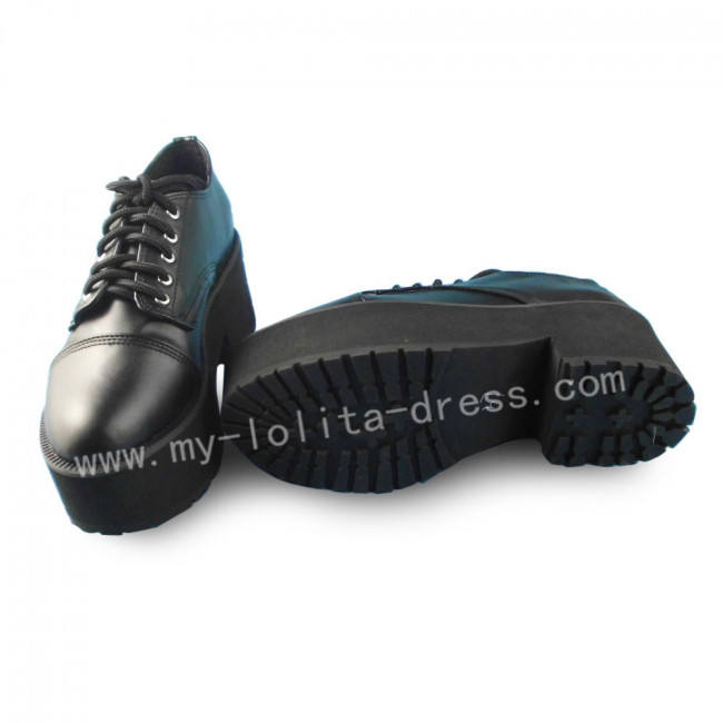 Black Gothic Square Heels Lolita Shoes