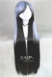 Harajuku Style White Blue Black Gradient Cosplay 100cm Long Straight  Wig off