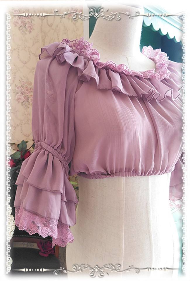 Infanta Hime Sleeves Chiffon Lolita Short Version Blouse