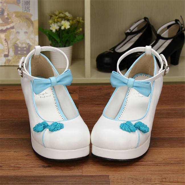 Angelic Imprint- Elegant Bow Embroidery Round/Square Heels Qi Lolita Shoes