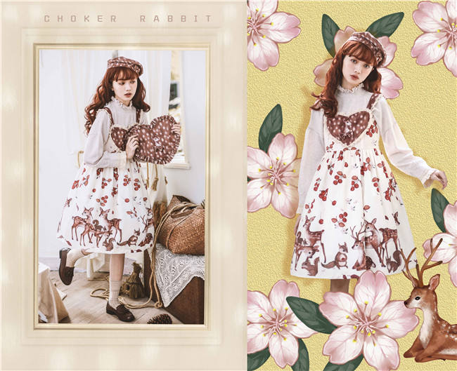 Berries Deer~ Sweet Lolita OP/JSK -Pre-order Closed