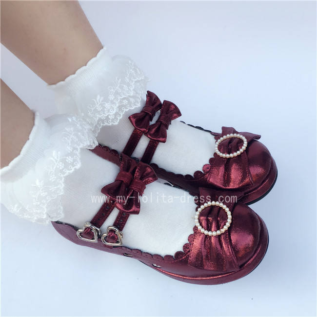 Sweet 3 Bows Lolita Heels Shoes
