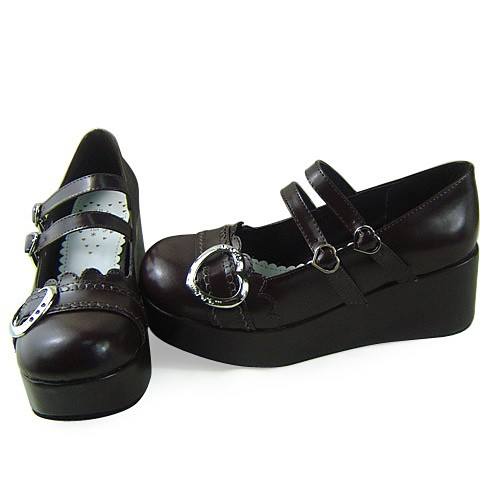 Sweet Heart Dark Coffee Lolita Shoes